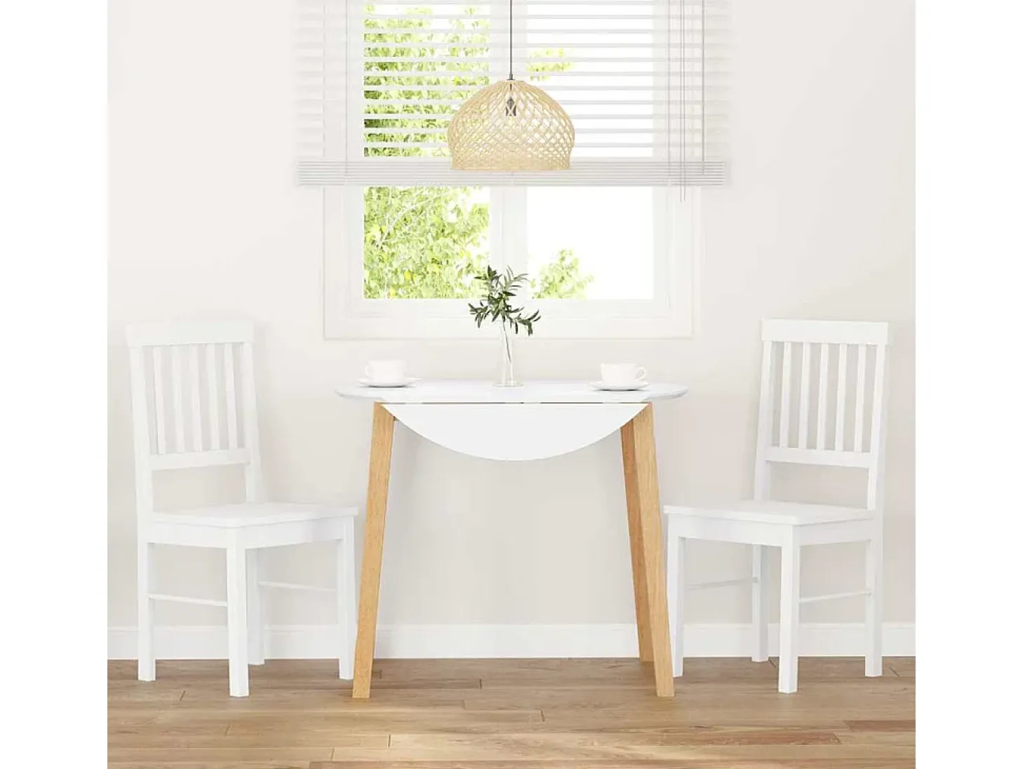 Sillas de comedor 2 unidades madera maciza de caucho blanco