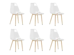 Sillas de comedor 6 unidades transparente PET