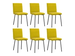 Sillas de comedor 6 unidades terciopelo amarillo