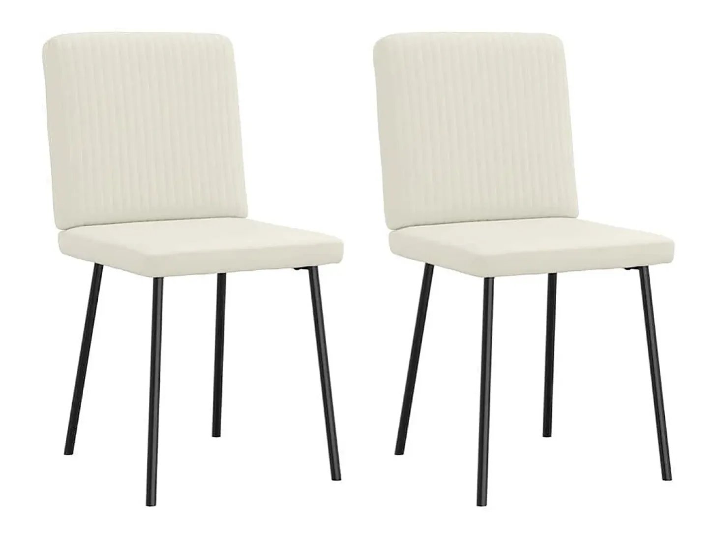 Sillas de comedor 2 unidades terciopelo crema