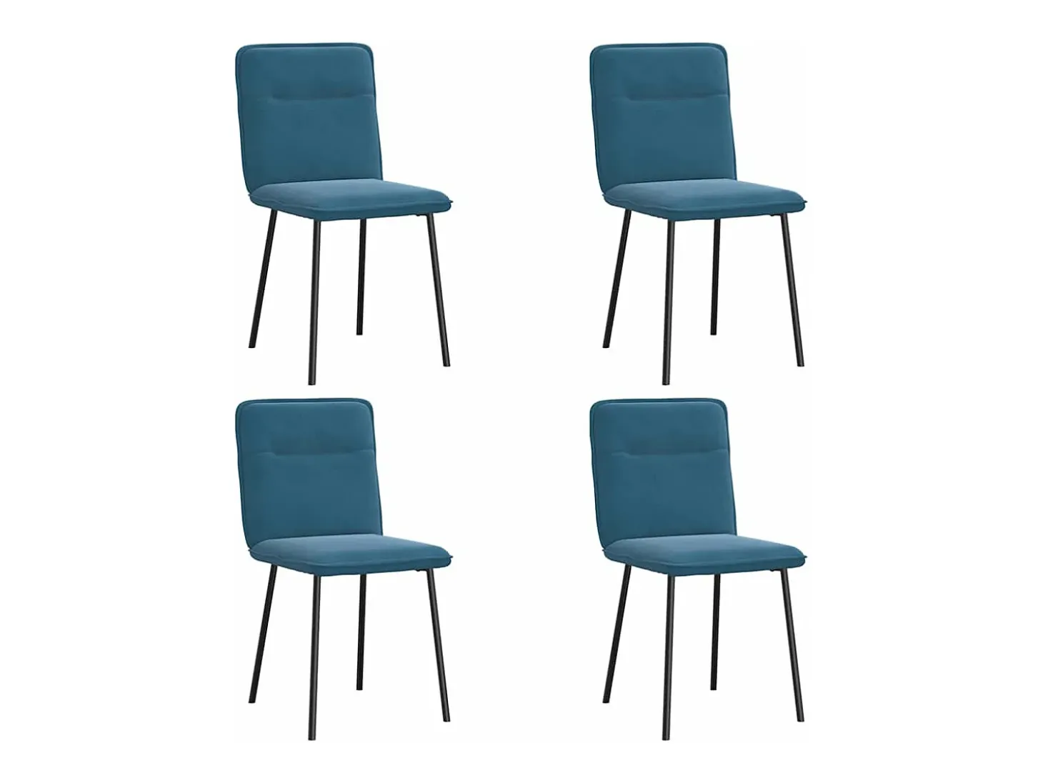 Sillas de comedor 4 unidades terciopelo azul
