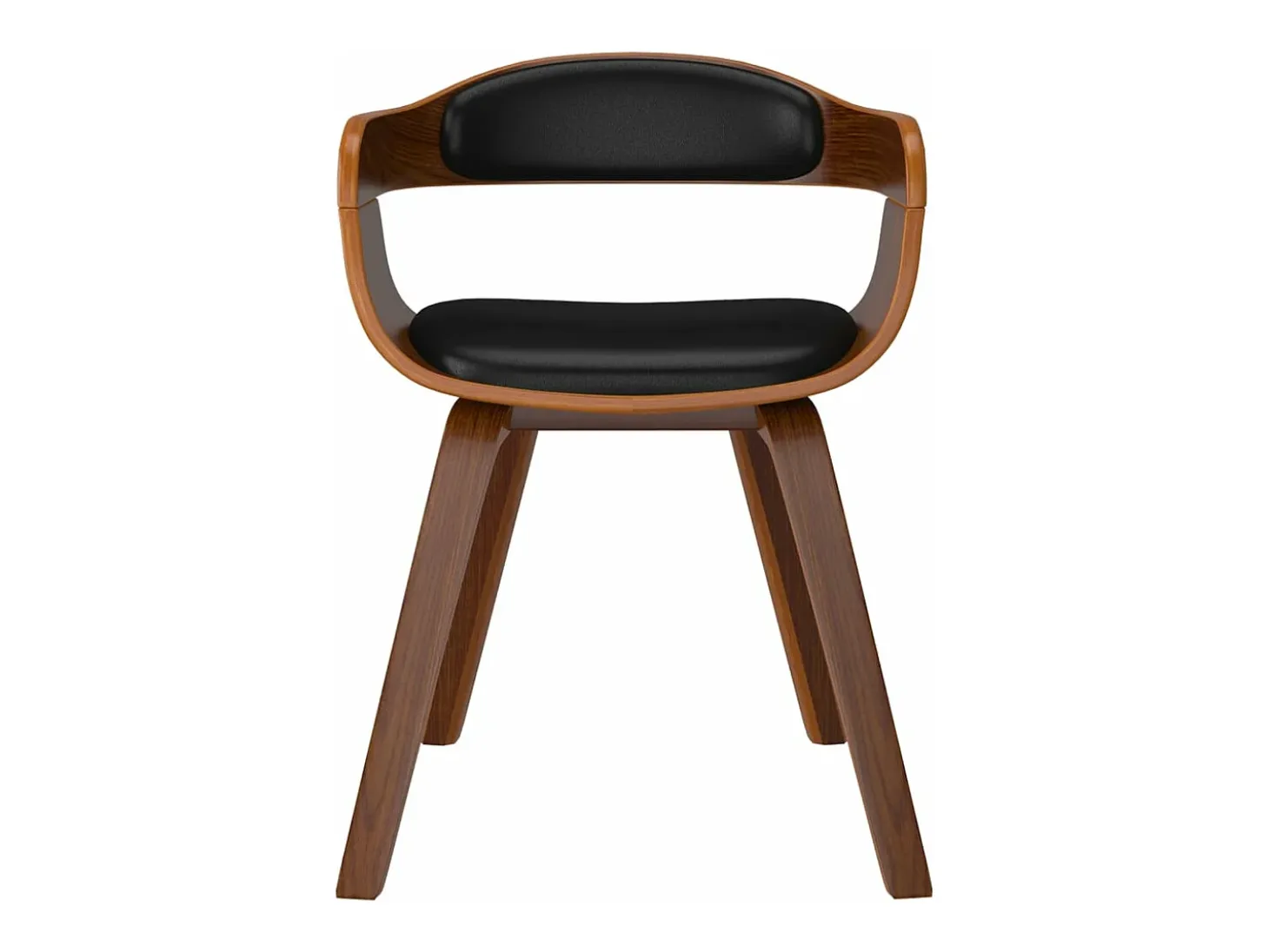 Sillas de comedor 4 unidades cuero sintético y madera curvada negro