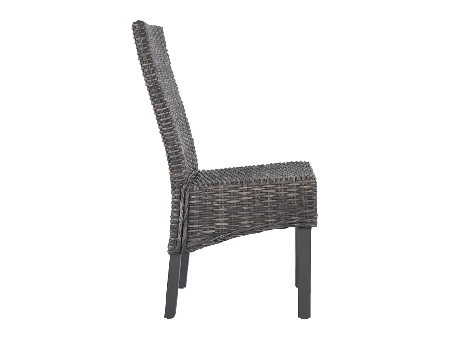 Sillas de comedor 4 unidades ratán Kubu y madera mango marrón