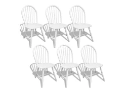 Sillas de comedor 6 unidades madera maciza de caucho blanca