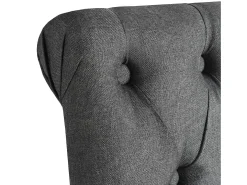 Sillas de comedor 2 unidades tela gris oscuro