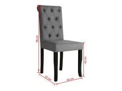 Sillas de comedor 2 unidades tela gris oscuro