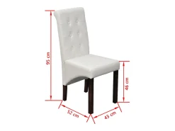 Sillas de comedor 2 unidades cuero sintético blanco