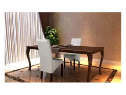 Sillas de comedor 2 unidades cuero sintético blanco