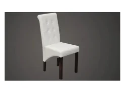 Sillas de comedor 2 unidades cuero sintético blanco