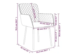 Sillas de comedor 2 unidades terciopelo gris oscuro