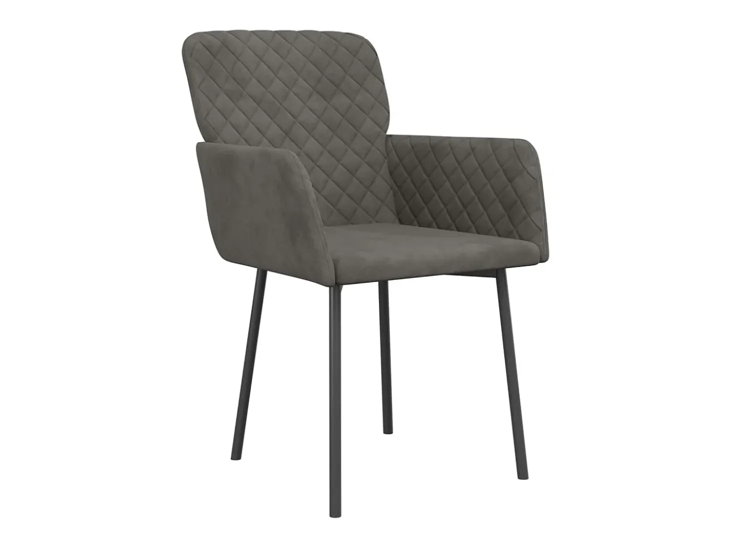 Sillas de comedor 2 unidades terciopelo gris oscuro