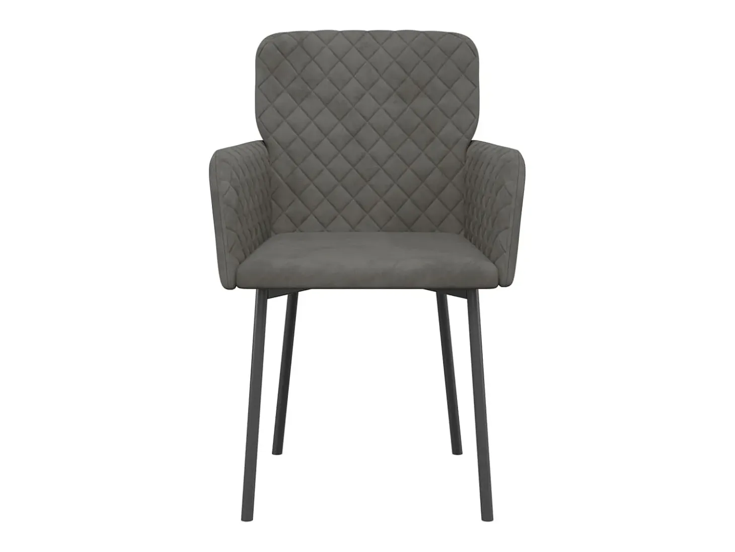 Sillas de comedor 2 unidades terciopelo gris oscuro