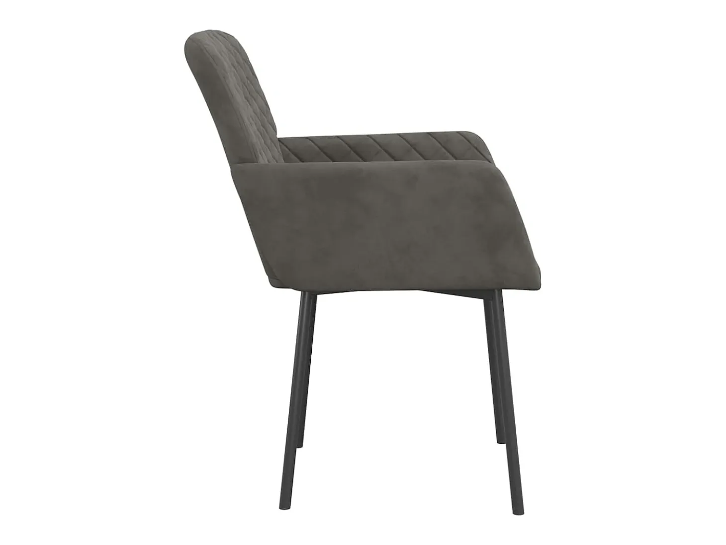 Sillas de comedor 2 unidades terciopelo gris oscuro
