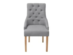 Sillas de comedor 6 unidades de tela gris claro