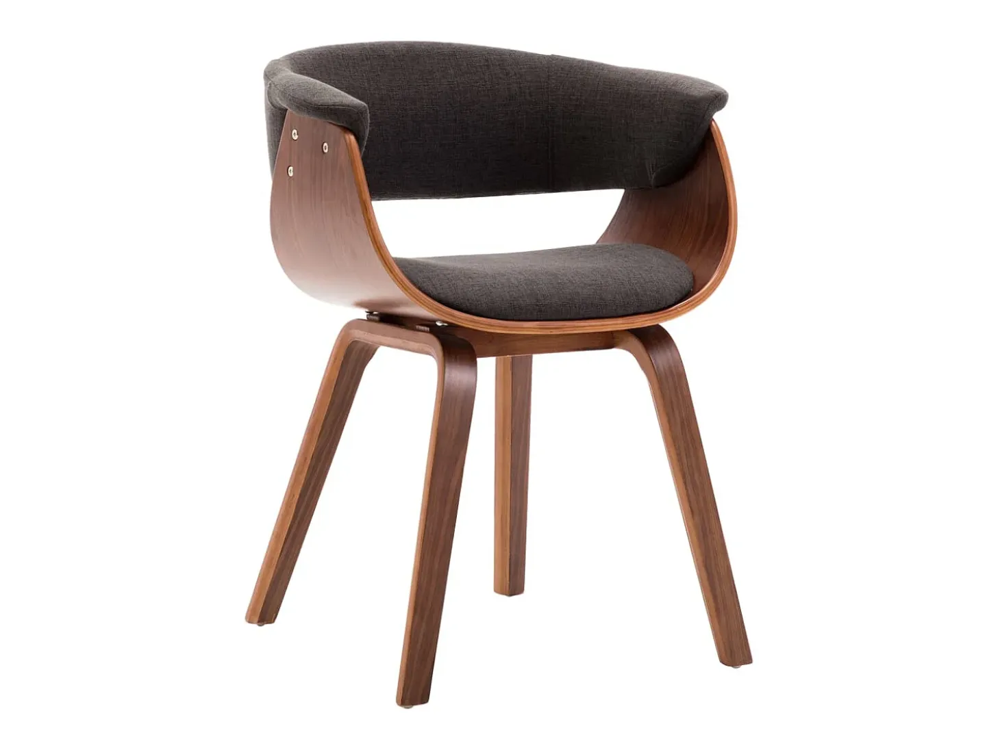 Sillas de comedor 6 unidades madera curvada gris y tela