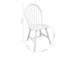 Sillas de comedor 2 unidades madera maciza de caucho blanca