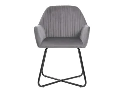 Sillas de comedor 6 unidades de terciopelo gris