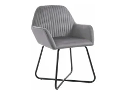 Sillas de comedor 6 unidades de terciopelo gris