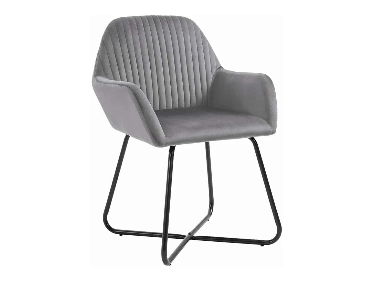 Sillas de comedor 6 unidades de terciopelo gris