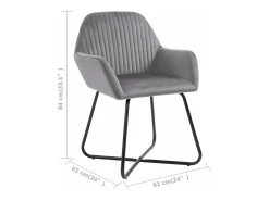 Sillas de comedor 6 unidades de terciopelo gris