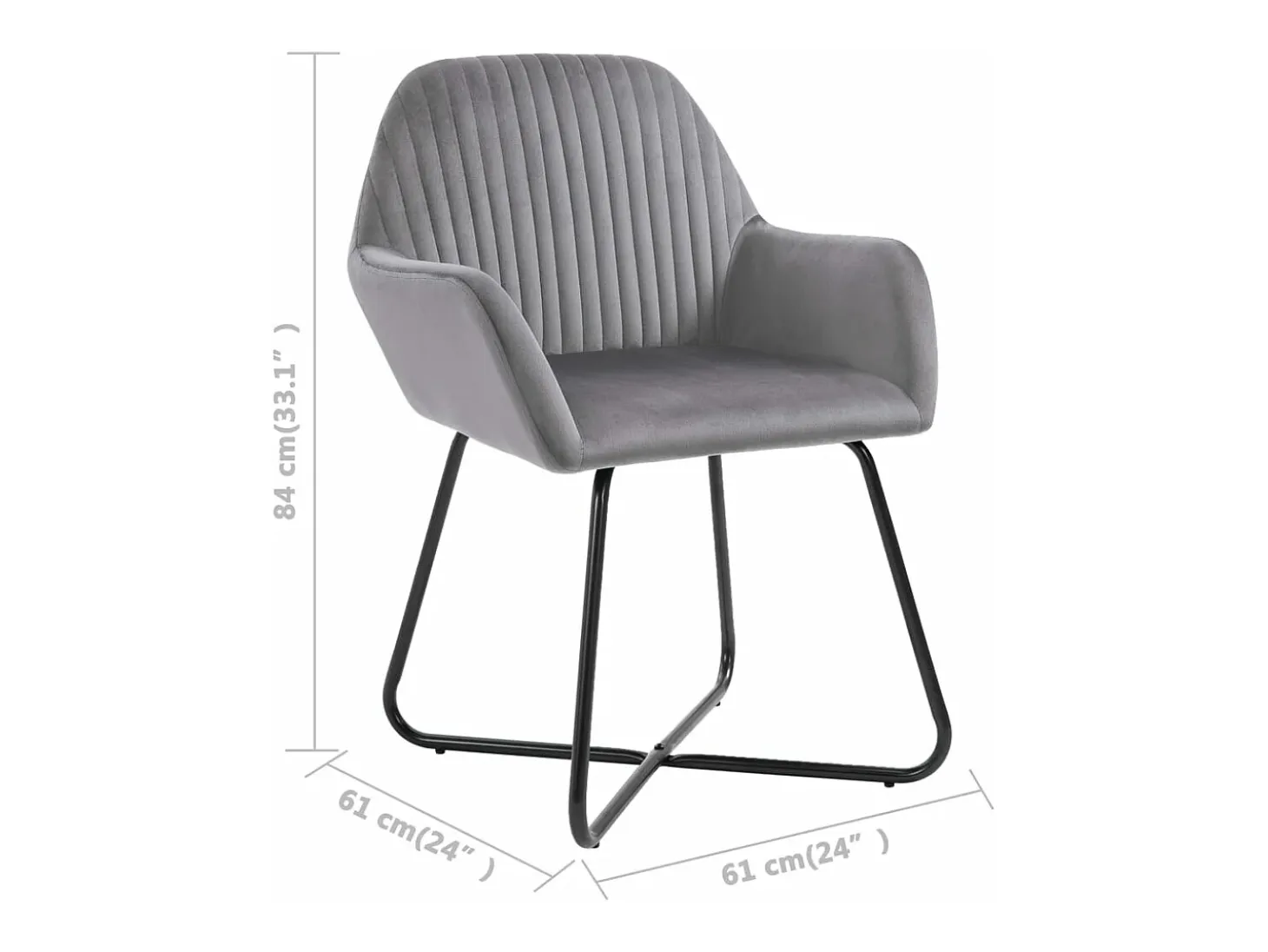 Sillas de comedor 6 unidades de terciopelo gris