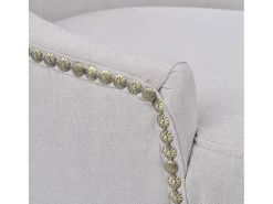 Sillas de comedor 2 unidades tela gris crema