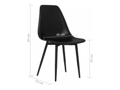 Sillas de comedor 4 unidades negras PP