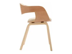Sillas de comedor 4 unidades madera curvada y cuero sintético