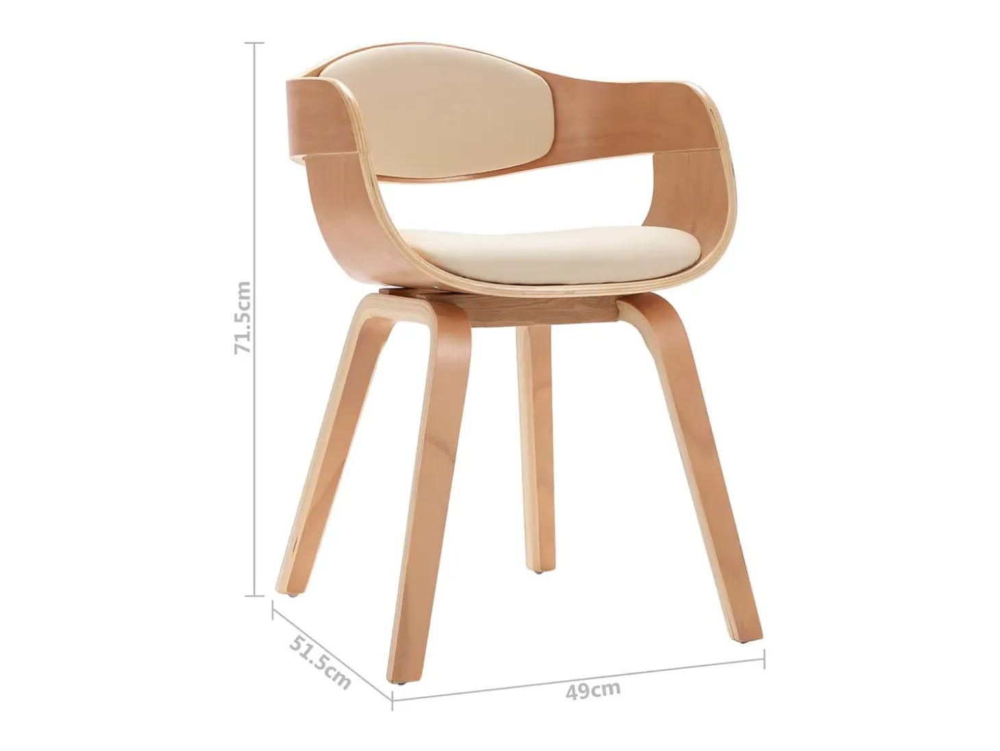 Sillas de comedor 4 unidades madera curvada y cuero sintético