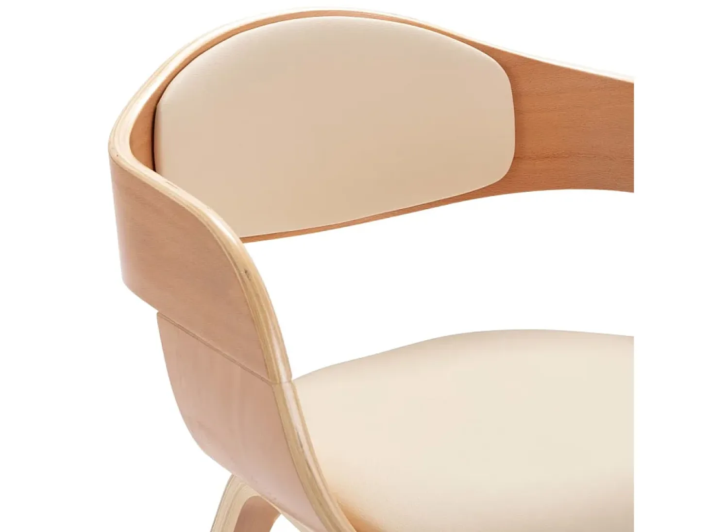 Sillas de comedor 4 unidades madera curvada y cuero sintético