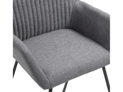 Sillas de comedor 4 unidades tela gris oscuro