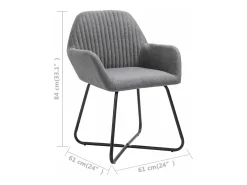 Sillas de comedor 4 unidades tela gris oscuro