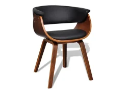 Sillas de comedor 6 unidades madera curvada y cuero artificial