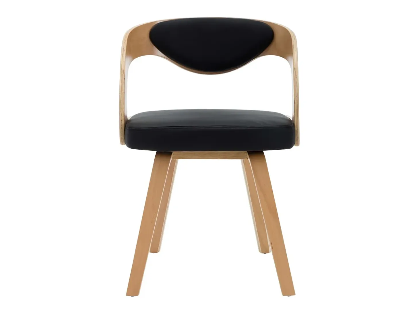 Sillas de comedor 6 unidades madera curvada cuero sintético negro