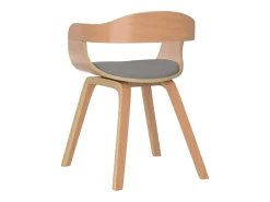 Sillas de comedor 2 unidades madera curvada y tela gris taupé