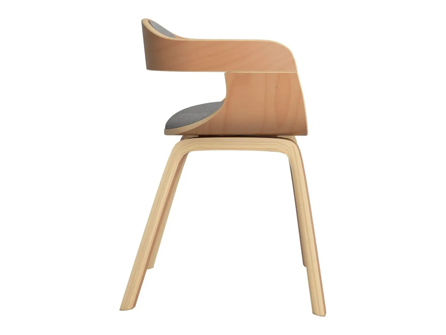 Sillas de comedor 2 unidades madera curvada y tela gris taupé