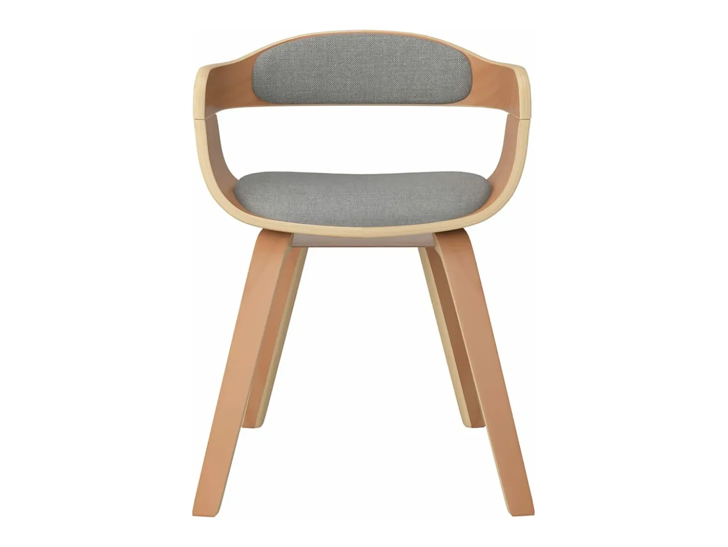 Sillas de comedor 2 unidades madera curvada y tela gris taupé