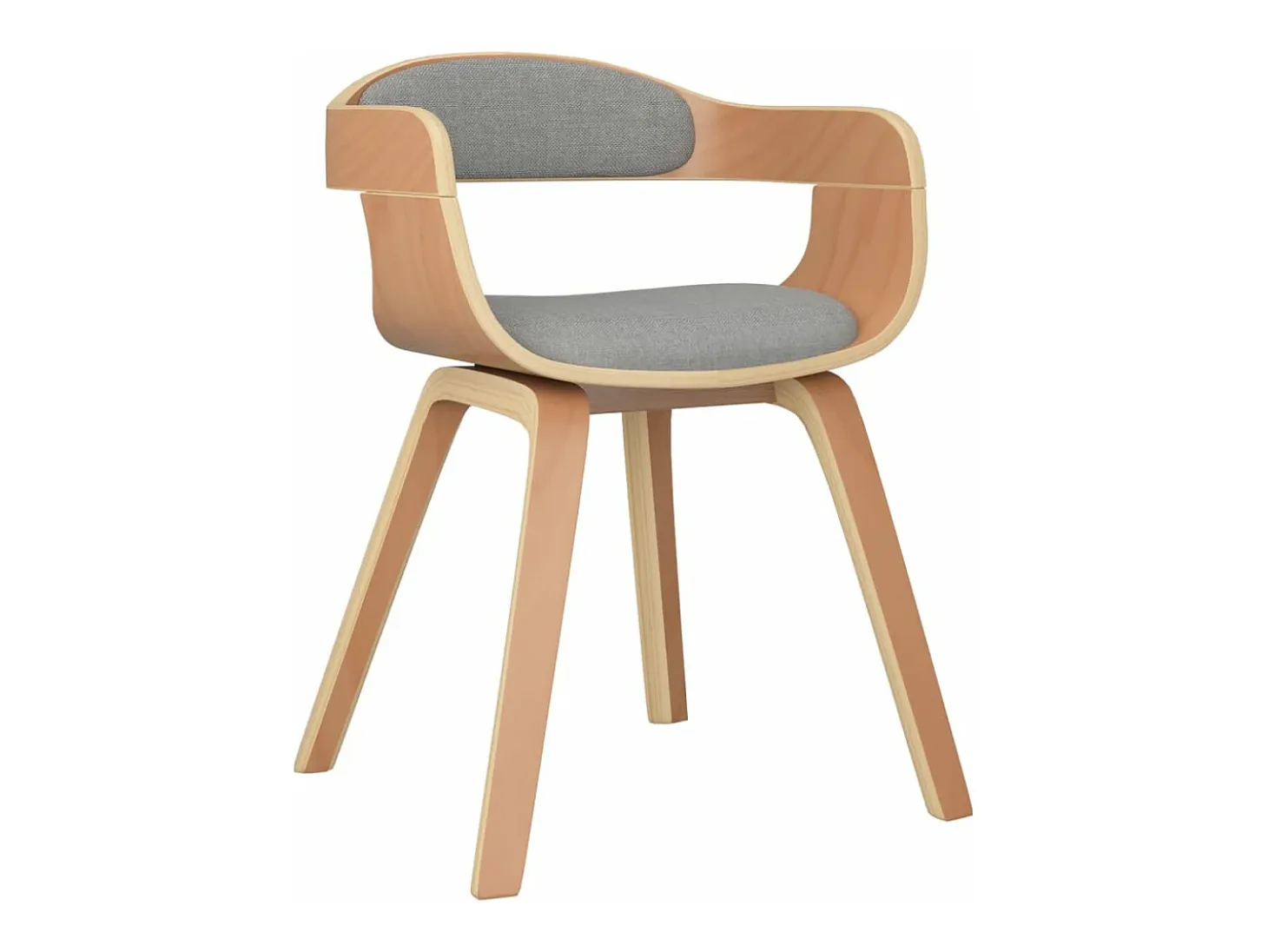 Sillas de comedor 2 unidades madera curvada y tela gris taupé