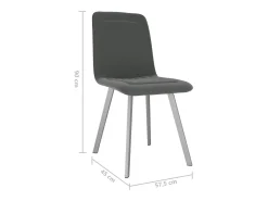 Sillas de comedor 2 unidades de terciopelo gris