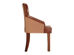 Sillas de comedor 2 unidades cuero auténtico de cabra marrón