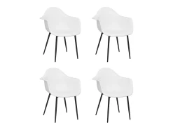 Sillas de comedor 4 unidades blancas PP