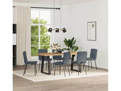 Sillas de comedor 6 unidades terciopelo gris oscuro
