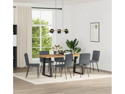 Sillas de comedor 6 unidades terciopelo gris oscuro
