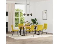 Sillas de comedor 6 unidades terciopelo amarillo