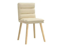 Sillas de comedor 2 unidades tela color crema