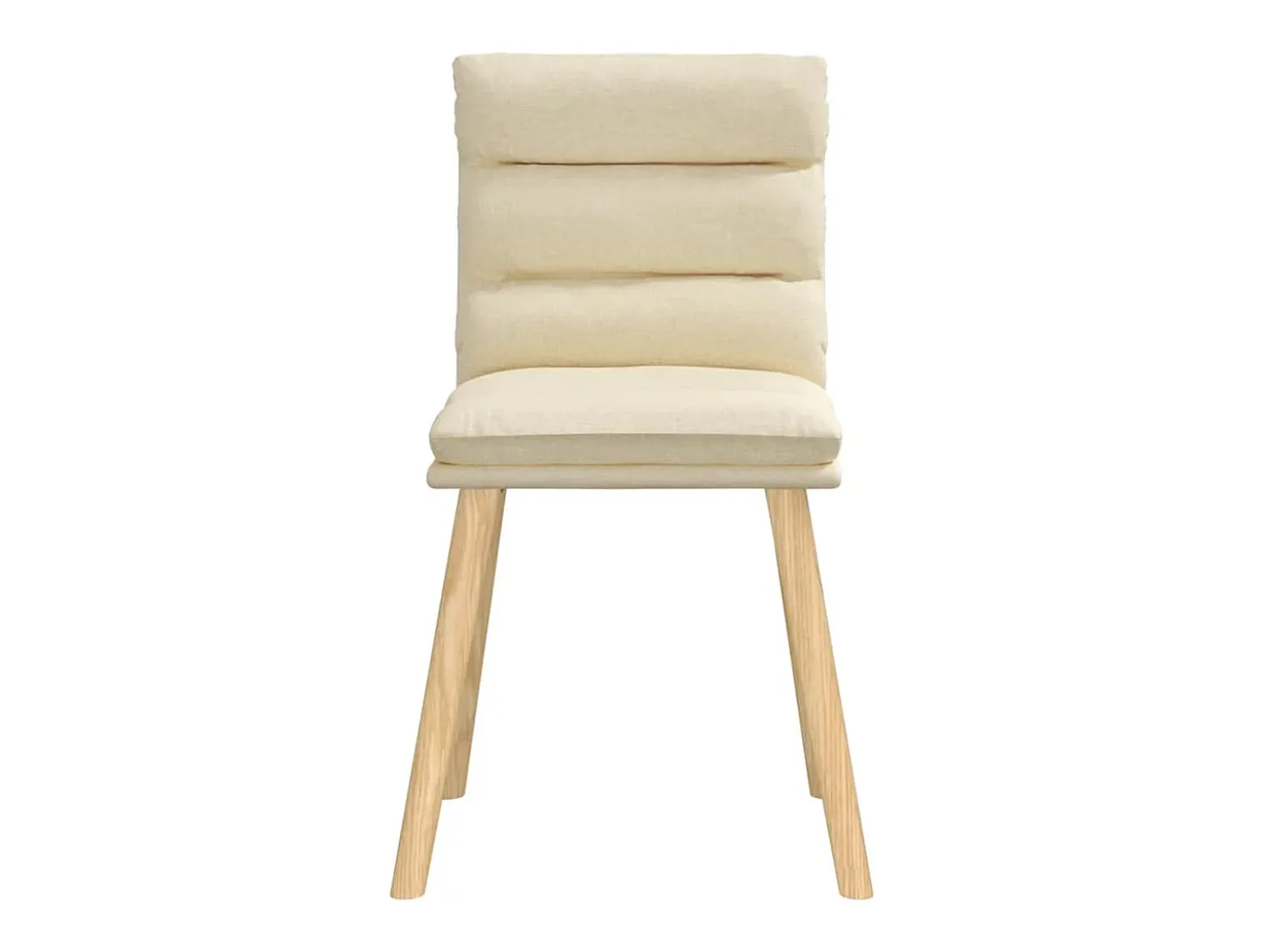Sillas de comedor 2 unidades tela color crema