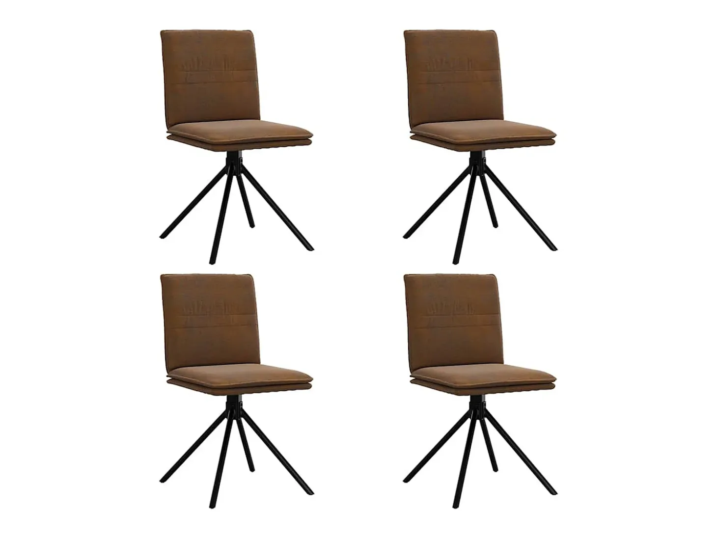 Sillas de comedor 4 unidades piel de ante artificial marrón