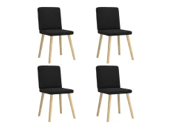 Sillas de comedor 4 unidades tela negras