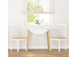 Sillas de comedor 2 unidades madera maciza de caucho blanco