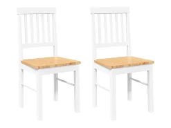 Sillas de comedor 2 unidades madera maciza de caucho blanco